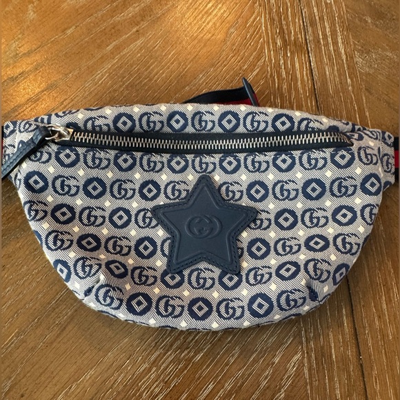 Authentic Gucci Kids jacquard logo-patch belt bag! Blue! Kids luxury! - Picture 3 of 11